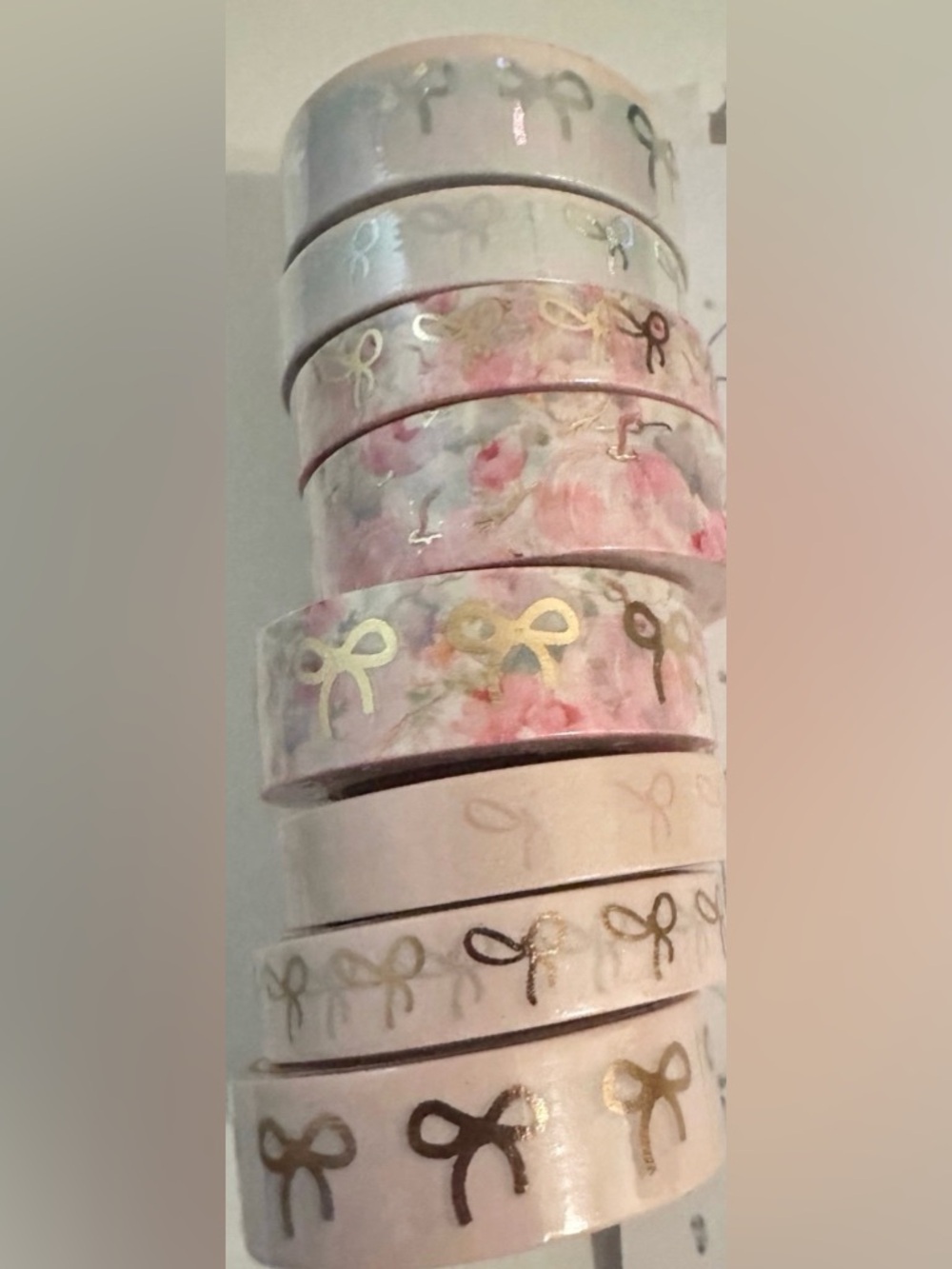 Decorative Pink Floral Bow Washi Tape - Pack for Home Office Stationery